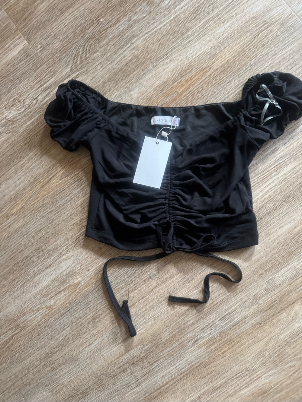 NEW Black Ruched Crop Top